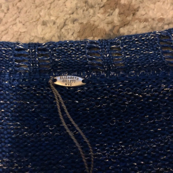 Y2K Elizabeth Gillett by Anthropologie Blue Knit Button Cardigan NWT - Picture 6 of 10